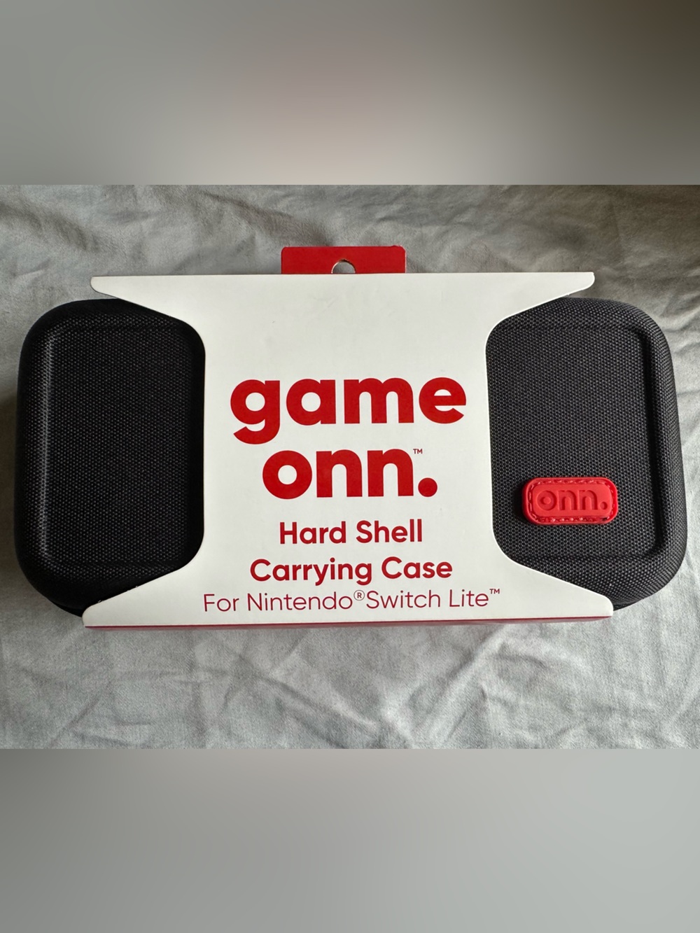 onn. Black Hard Shell Carrying Case for Nintendo Switch Lite